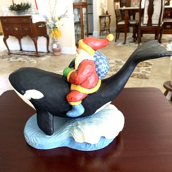 Vtg House of Hatten 'A Whale of a Christmas' Santa Riding Orca - Susan M. Smith - Picture 5 of 8